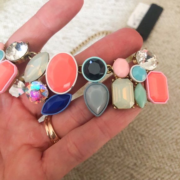 J.Crew Colorful Fiesta Statement Necklace in Blues NEW - Picture 11 of 12